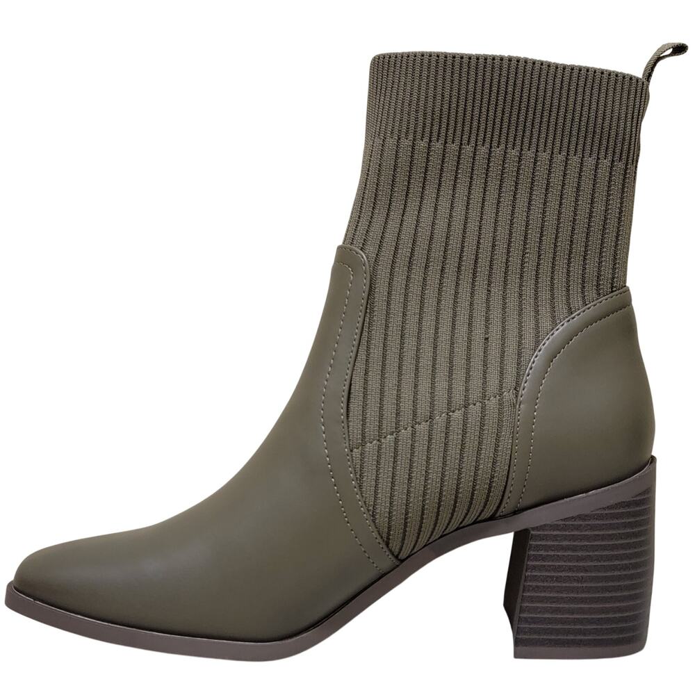 Journee Collection Women Harlowe Block Heel Chelsea Boots Size US 8M Olive Green - Picture 3 of 5